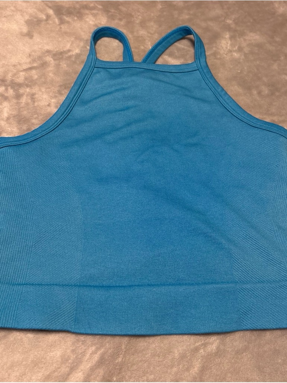 Target Blue Ribbed Cropped Tank Top